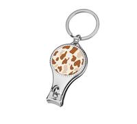 Light Brown Cow Print Nail Clippers Toenail Clipper Cutters Professional Nail Trimmer Nail Cuticle Cutter for Women Men