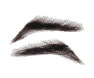 Light Brown Eyebrow - Handmade Real Hair Brows, 1 Pair Fake Lace Eyebrows | Reusable Natural Eyebrow Sticker, Breathable Hair Extensions, Makeup, Cosplay, Party, Theater Use
