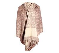 LIGHT BROWN FLORAL HANDMADE SCARF SHAWL WRAP DECORATION BLANKET OVERSIZED REVERS ABLE WINTER SCARF PURE YAK WOOL SCARF SHAWL