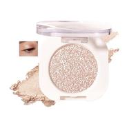Light Brown Glitter Eyeshadow, Pressed Glitter & Highlighter, Soft & Highly Pigmented, Waterproof Long-Lasting, Vegan Skin-Friendly, Multi-Use Makeup for Face Eyes