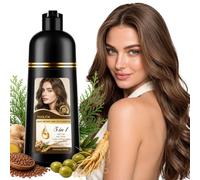 Light Brown Hair Dye Shampoo 5 In 1, 100% Gray Hair Coverage, Instant Dye Shampoo For Wome Men, Herbal Ingredients Hair Care Colour Shampoos, Long Lasting, 500Ml
