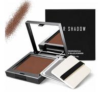 Light Brown Hairline Shadow Powder with Mirror & Puff, Root Touch Up Powder for Grey Hair Coverage, Portable Hair Shadow Compact for Hairline, Roots, Sideburns and Daily Touch-Ups