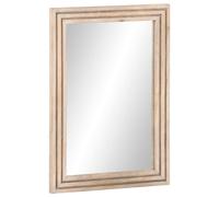 (light brown, solid mango wood) vidaXL Bathroom Mirror Decor Wall Mounted Mirror Hanging Mirror Solid Wood