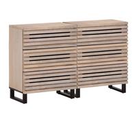 (light brown, solid mango wood) vidaXL Sideboards Side Cabinet Storage Cupboard Highboard 2 pcs Solid Wood