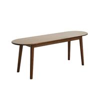 Light Brown Solid Wood Dining Bench with Thick Round Legs Half-Circle Design Versatile Foot of Bed Furniture for Living Room Hallway Bedroom Bathroom (120x32x45cm)