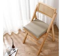 Light Brown Square Chair Cushion with Zipper Waterproof Faux Leather Seat Pad Non-Slip Memory Foam Latex Filling 45x45x3cm Perfect for Office and Indoor Use