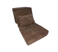 (Light Brown) Tri Folding Z Bed Mattress Pad & Matching Pillow