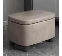 Light Brown Upholstered Storage BenchVersatile Wooden Entryway Seat & Stylish Leather Accent for Bedroom & Living RoomSpaceSaving Storage Solution with Modern Design