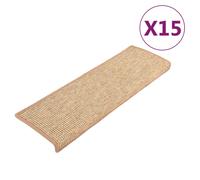 Self-adhesive Stair Mats Stair Treads Protector Rug Sisal-Look 15 pcs vidaXL