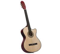 (light brown) vidaXL Western Classical Cutaway Guitar with Equalizer 6 Strings for Beginner