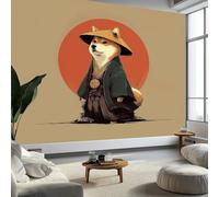 Light Brown Wallpaper Mural Poster, Anime Animals Shiba Shiba 3D Panoramic Custom Wallpaper 118 x 83 inch (W x H) - for Living Room Bedroom Decoration