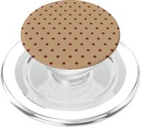 Light Brown With Dark Cherry Polka Dot Pattern Design PopSockets PopGrip for MagSafe