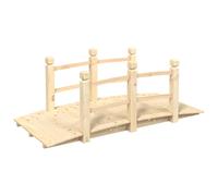(light brown, with railings) vidaXL Garden Bridge Ornament Pond Bridge with Railings Solid Wood Spruce