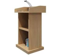 Light Brown Wooden Podium Stand - Commercial Lectern for Schools, Churches, and Restaurants - Speaker Support for Teachers and Presentats - Professal Quali