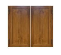 Light Brown Wooden Swinging Doors - Two-Way Cafe Divider with inless Steel Hins for Kitchen, Bar, Cellar, Porch - 63" W x 36" H Entrance Partits