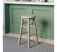 Light Brown Wooden Swivel Bar Stool