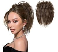 ,Light brownNatural Look Hair Pieces & Extensions, Synthetic Messy Curly Hair Bun with Tail - Clip-in Chignon Hair Extensions for Women,Human Hair Clip-In Ponytail Extensions (Light