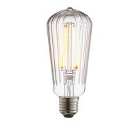 Light Bulb Clear 4w Filament ST64 LED 2200K E27 Non Dimmable 450lm Ribbed Endon