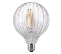Light Bulb Clear Avra 2w LED Large Globe Filament Ribbed ES E27 Screw Cap [EEK: F]