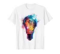 Light Bulb Colorful Painting Art Abstract Graphic T-Shirt