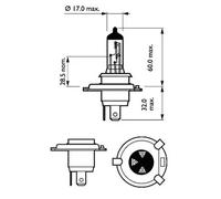 Light bulb H4 12342LLECOC1 PHILIPS for BMW SUZUKI ALFA ROMEO MERCEDES-BENZ FORD