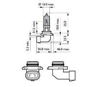 Light bulb HB3 9005WVUB1 PHILIPS for ALFA ROMEO MITSUBISHI PEUGEOT TOYOTA FIAT