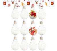 Light Bulb Jar - Refillable Hanging Decoration, DIY Clear Candy Container | Fillable Bulb Ornament, Reusable Party Favor | Holiday Tree Bauble, Screw Lid Arts Crafts Supply