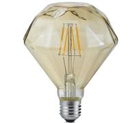Light Bulb Leyton Lighting 4w Decorative LED Filament Amber Diamond ES E27 Screw