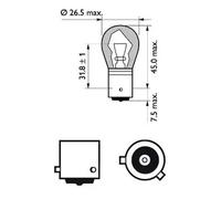 Philips 12496SVB2 12496-SV PY21 Silver Vision (2 x Bulbs)