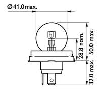 Light bulb R2 (Bilux) 13620C1 PHILIPS for MERCEDES-BENZ MAN RENAULT TRUCKS