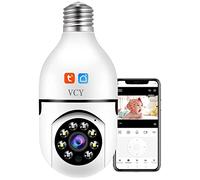 Light Bulb Security Camera, E27 WiFi Color TUYA 360 Degree Pan/Tilt Panoramic IP Camera, 5GHz 1080P Smart Home Surveillance Kids Cam with Motion Detection Alarm Night Vision Two Way Talk Indoor Pet
