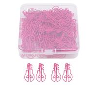 Light Bulb Shaped Paper Clips, Metal Decorative Paperclip Set 100Pcs - Unique Design, Durable Iron Material, Ideal for Calendar and Scrapbooks (Rose Red)