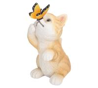 Light Cat Outdoor Decoration, Light Cat Garden Statue, Changing Lights, 600mAh, Solar Powered Decorative for Porch Stair (BS38018)