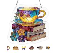 Light Catcher - Acrylic Puzzle Rainbow Maker, Decorative Book Style Sun Catcher for Window Art, Crystal Light Prism Hanging Decor for Home, Garden, Patio, Backyard, Aesthetic Window Decor for Living