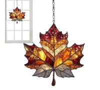 Light Catchers for Window - Acrylic Stained Glass Maple Leaf Suncatcher | Vibrant Acrylic Sun Catcher for Thanksgiving, Indoor and Outdoor Aesthetic Displays