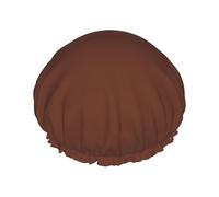 Light Chestnut Brown Print Shower Cap for Women & Men â€“ Reusable Double-Layer Bath Hair Cap with Elastic Strap One Size