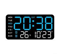 Light Clock, Temperature, Date And Week Display Digital Wall Clock, Five Level Adjustable Brightness, USB And Battery Power, Table Or Wall Mount(H)