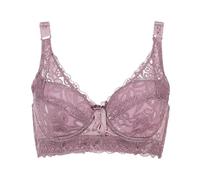 (light coffee, 44/100) 36-46 Plus Size Women Ultrathin Bra Underwire Push-Ups Lace Bras Brassiere Larger Breast Solid Color 3/4 Big Cup
