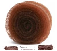 Light Coffee Disc Hair Filling Pad Set with Sponge and Hairpin Nylon Material Soft Elastic Easy Storage Includes 50 U-Clips 20 One-Word Clips Ideal for Delicate Daily Hairstyle Fixing Suitable Differe