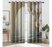 Light Color Blackout Curtains for Living Room - Simple 3D Tunnel Orchid Theme Thermal Insulated Grommet Window Drapes, W 29.5" x L 65" (2 Panels) House Decorations for Kids Bedroom Office