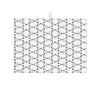 Light Color Dish Drying Mats for Kitchen Counter Geometry Lattice Line Modern Drying Mat for Dishes Easy toLarge 18 X 24 Inch