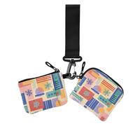 Light Color Geometic Snowflake Modern Women's Coin Purses Card Cases Small Detachable Credit Card Wallet Case with Wristlet Strap for Women 2 Packs tarjetas de credito para