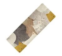Light Color Lines Cats Cute printed yoga mat bulk Thick 1 mm for exercise non slip, with yoga mat bag carrier tapete para ejercicio 71x26 inches