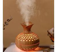 Light Colored Wood Grain Vase Humidifier Small Car Mounted Minimalist Aromatherapy Diffuser Suitable For Use In Various Places