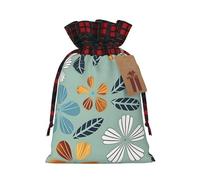 Light Coloured Floral Holiday Printed Drawstring Pouch S, Polyester Holiday Storage Pouch With Tag