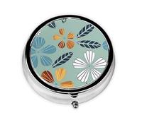 Light Coloured Floral Printed Round Medicine Box with 3 compartments for Portable Medicine Storage