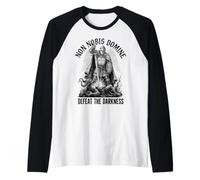 Light Conquers Darkness Templar Knight Faith Armor Warrior Raglan Baseball Tee