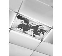 Light Covers for Ceiling Lights Classroom Halloween Ghost Magnetic Light Filters 1 Pack 4x2 ft Horror Spooky Ceiling Light Cover for Classroom Office School Home Drop Lamp Decor