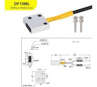 Light Curtain Matrix Optical Fiber Sensor Switch Area Scan Grating Through Beam Diffuse Reflective Distance 120/500mm Object 2mm(DF15ML)