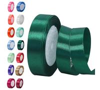 Light Dark Green Satin Ribbon for Gift Crafting, Double Sided Polyester 20mm X 23m Gift Wrapping Ribbon Thick Ribbon for Cake Decoration, DIY Sewing Project, Party Balloon & Hair Bows Decoration